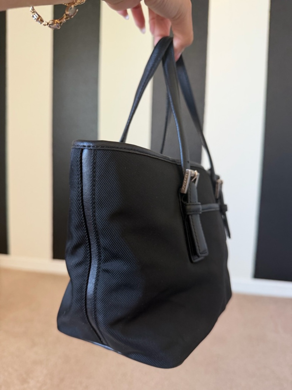 Coach Vintage Nylon Tote Bag Black Y2K Lightweight Shoulder Bag Style 7047 🖤 - Picture 15 of 15